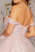 Butterfly Applique Sequin Mesh Babydoll Dress w/ Sheer Straps-3