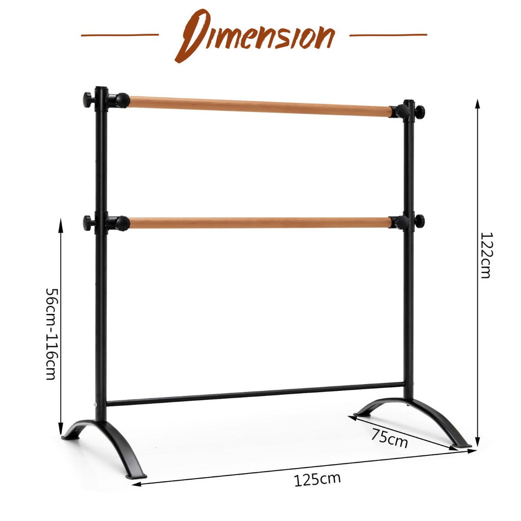 NNECW Freestanding Dance Bar with 4-position Adjustable Heights for Dancing-Black-3