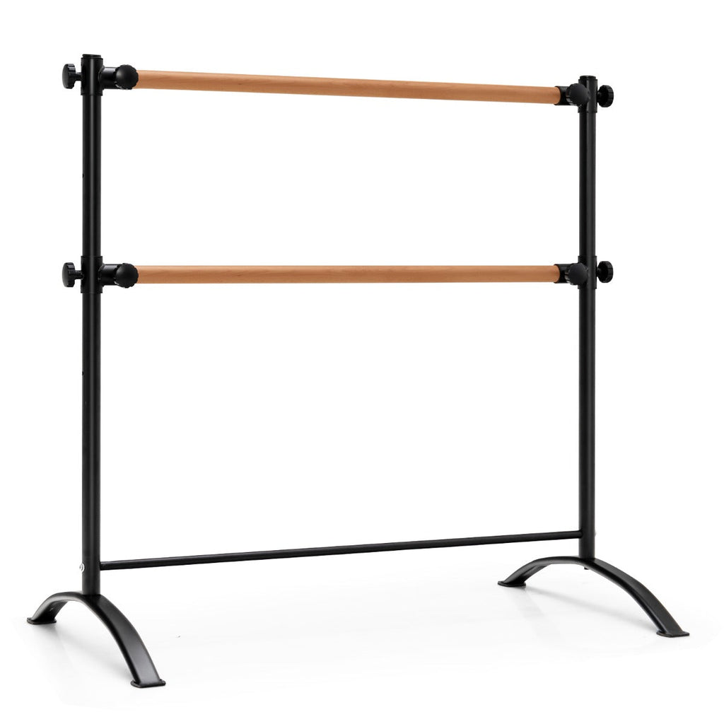 NNECW Freestanding Dance Bar with 4-position Adjustable Heights for Dancing-Black-1