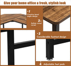 NNECW Wood L-Shaped Computer Desk with Adjustable Foot Pad