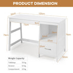 NNECW White Computer Laptop Workstation Drawers Shelf with Spacious Room for Office