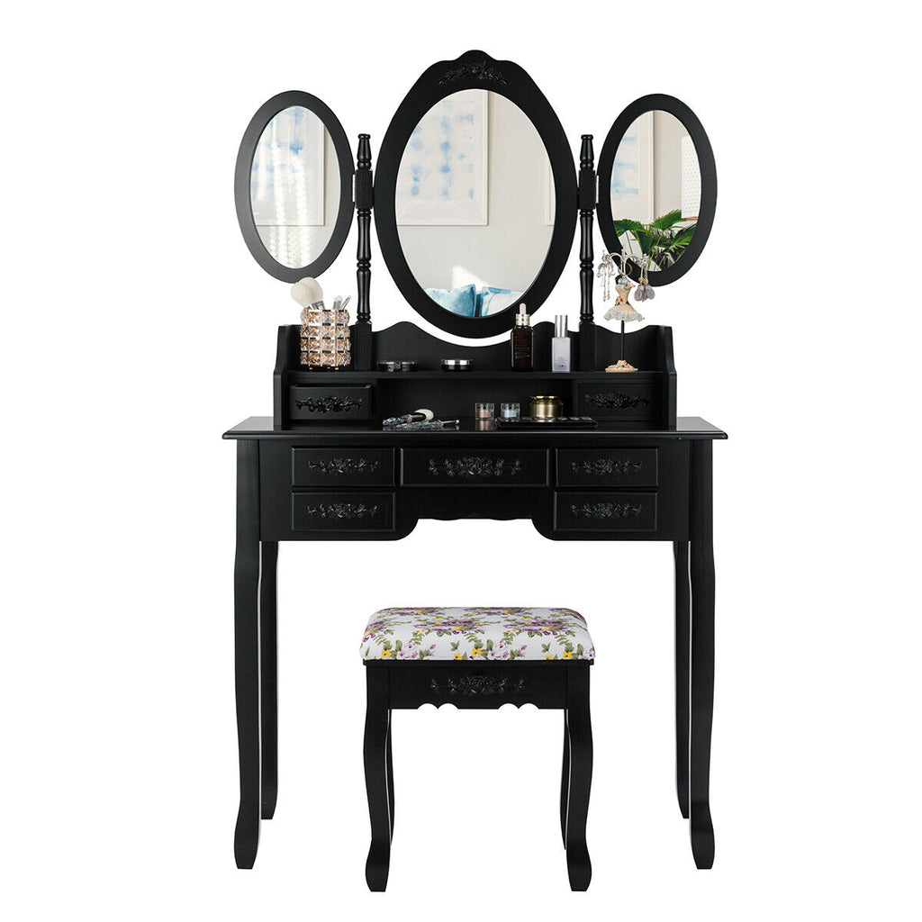 NNECW Dressing Table Set with Makeup Desk & Stool