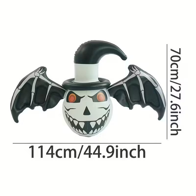 NNETM Halloween Inflatable Skull Bat with Hat-3