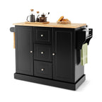 NNECW Large Mobile Kitchen Island Cart with 3 Drawers & 2 Enclosed Cabinets