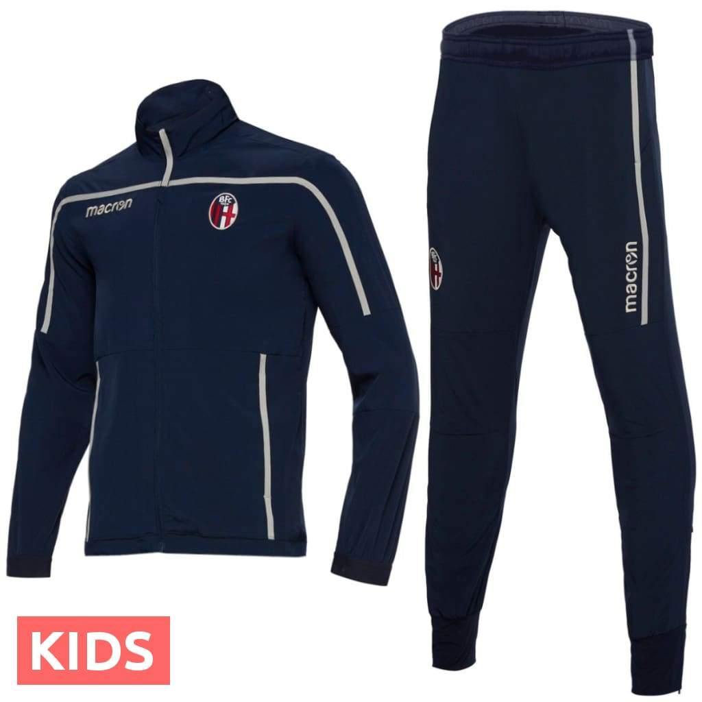 Kids - Bologna FC navy presentation soccer tracksuit 2018/19 - Macron-0