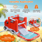 NNECW Firefighting-Themed Kids Water Slide with Splash Pool without Blower-2