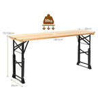 NNECW Patio Folding Picnic Table with Adjustable Heights for Camping/Party/Backyard-3