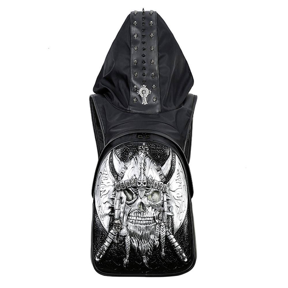 3D Backpack Unisex Ghost Skull Backpack Glow In The Dark Fashion Rivets Large Capacity Laptop Travel Backpack With Hat
