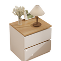 Double Layer Drawer Bedside Cabinet - Yellow and White