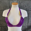Loco Boutique Purple Ribbed Triangle Bikini Top-0