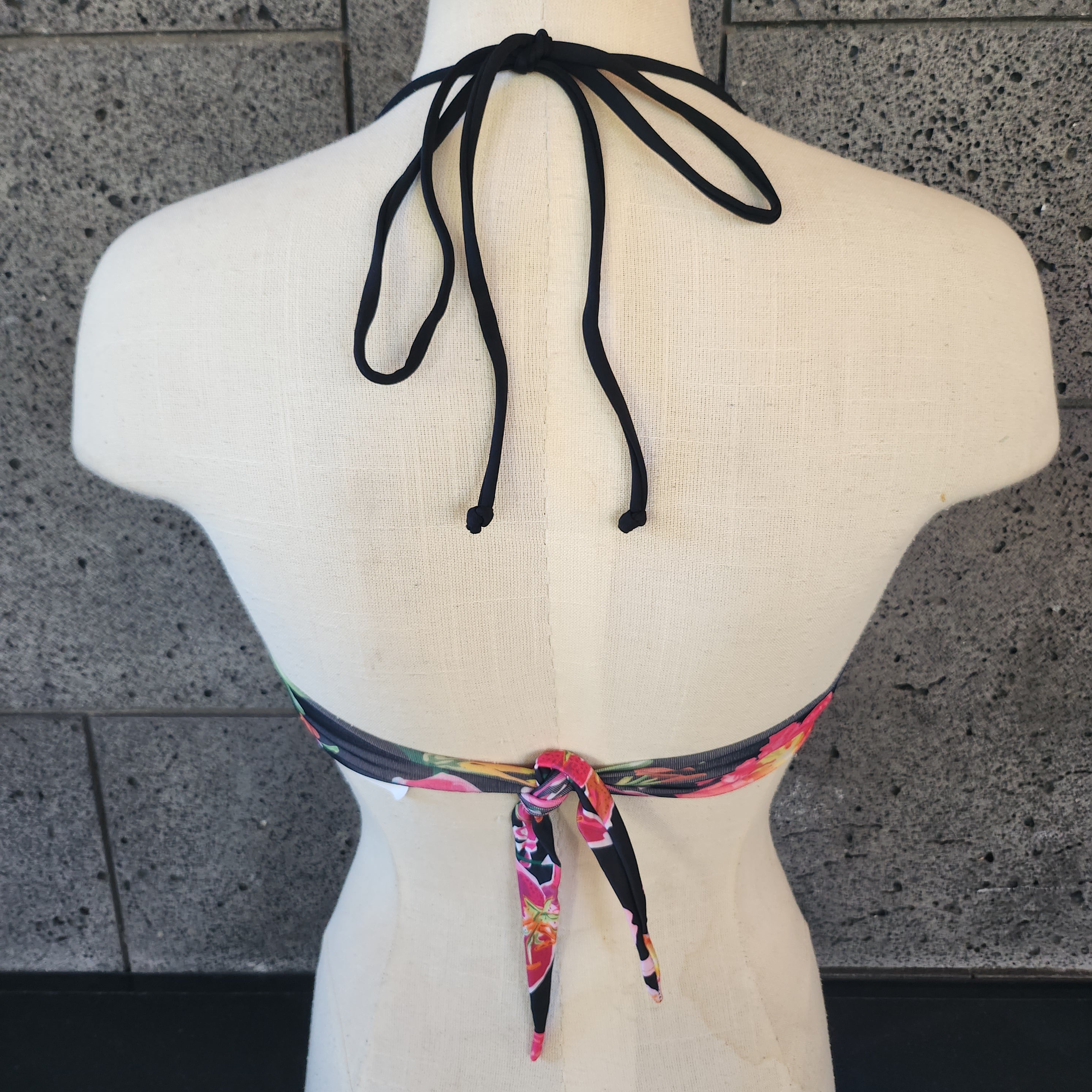 Loco Boutique Woman's Tropical Orchid Twisted Bandeau Bikini Top-1