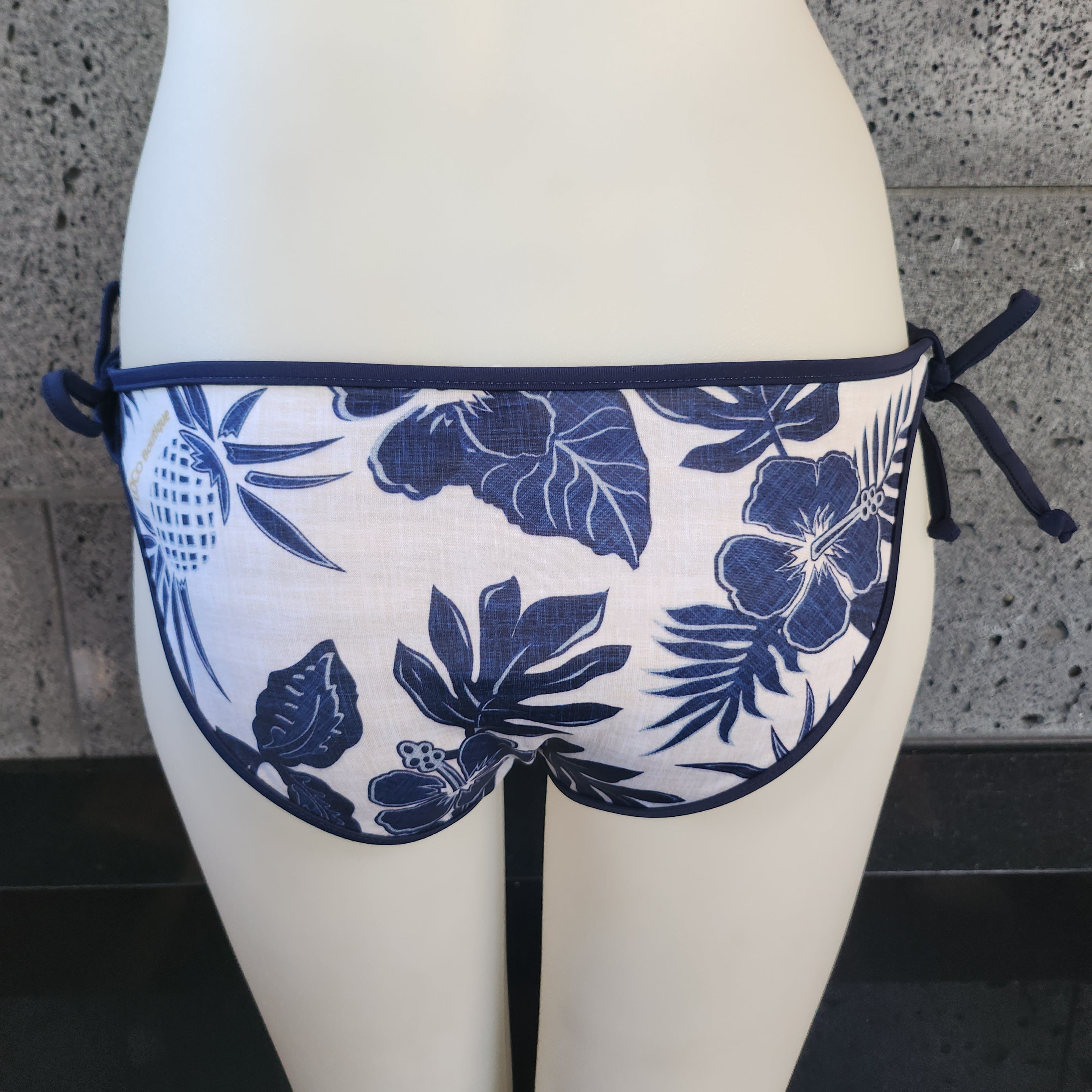 Loco Boutique Thicket Linen Stripe Reversible Bottom Side Ties-3