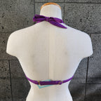 Loco Boutique Purple Ribbed Triangle Bikini Top-1