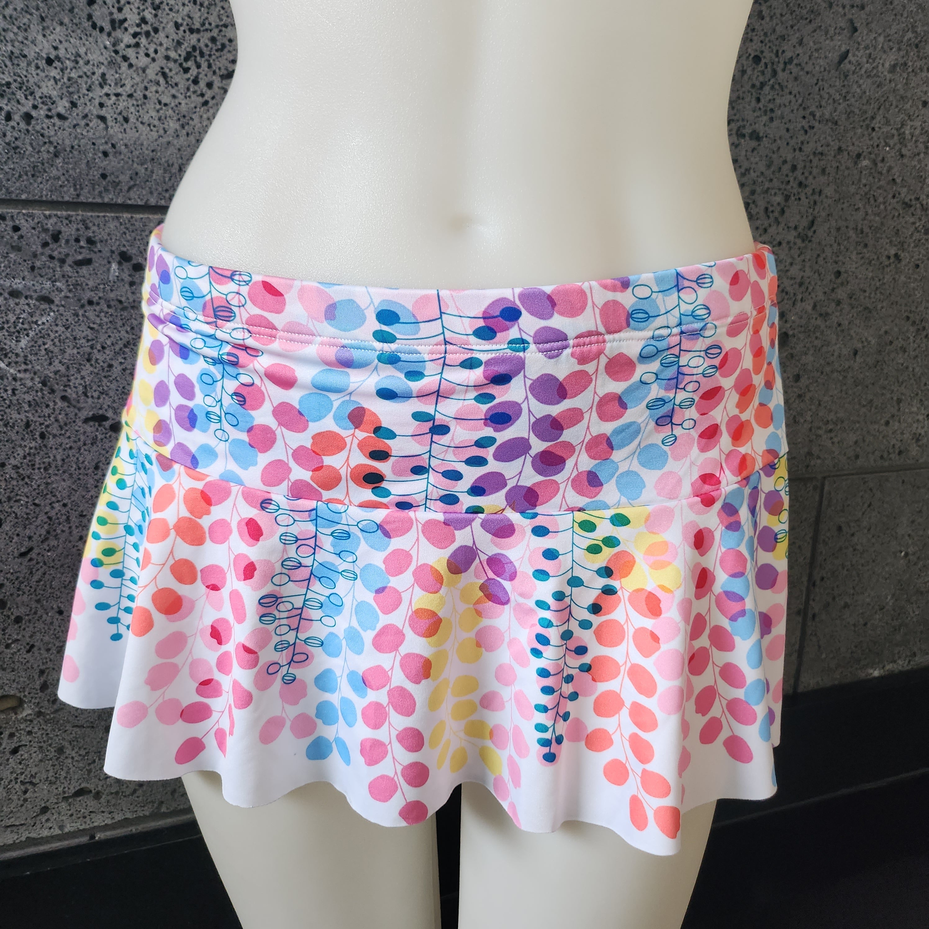 Loco Boutique Rainbow Shower Tree Flared Skort-1