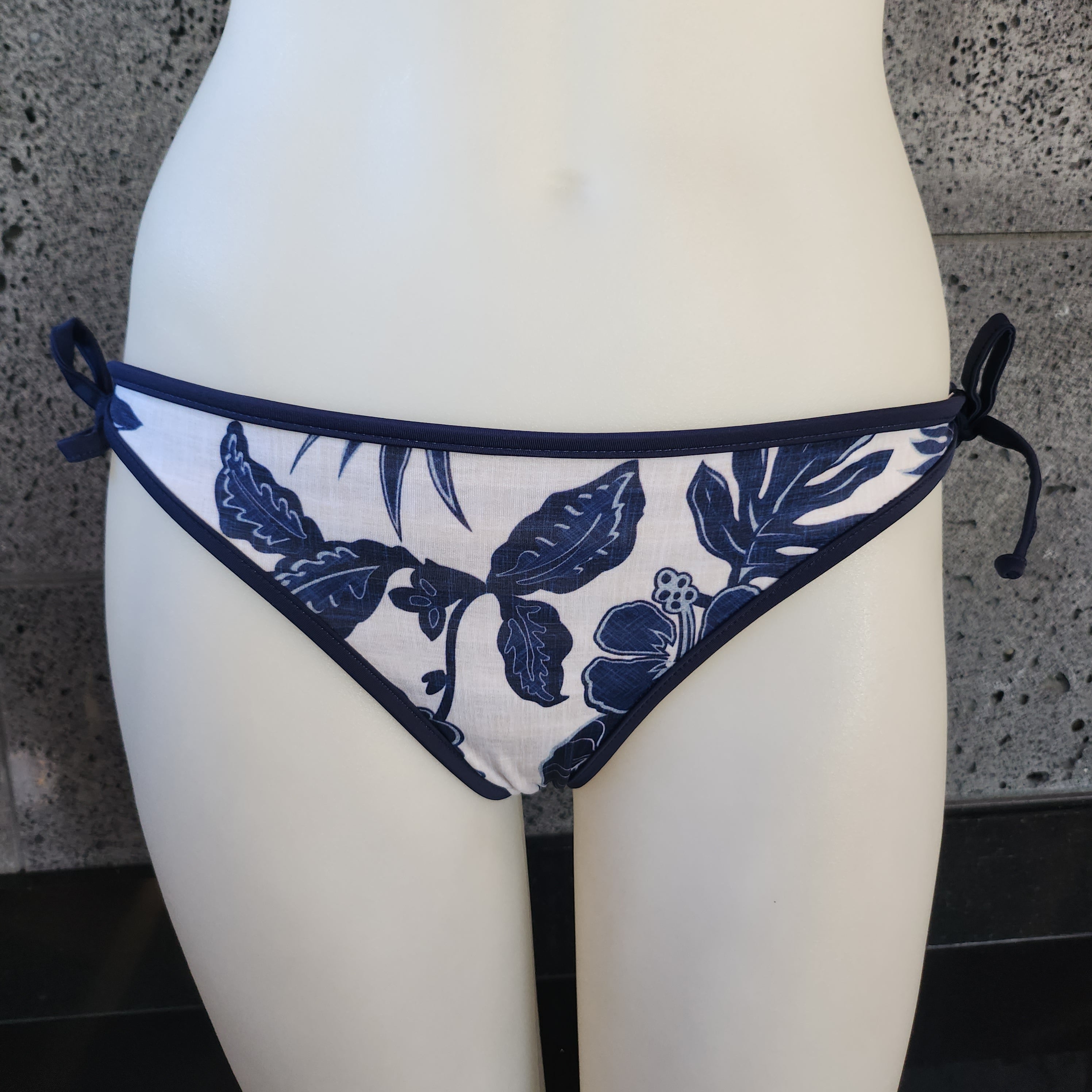 Loco Boutique Thicket Linen Stripe Reversible Bottom Side Ties-2