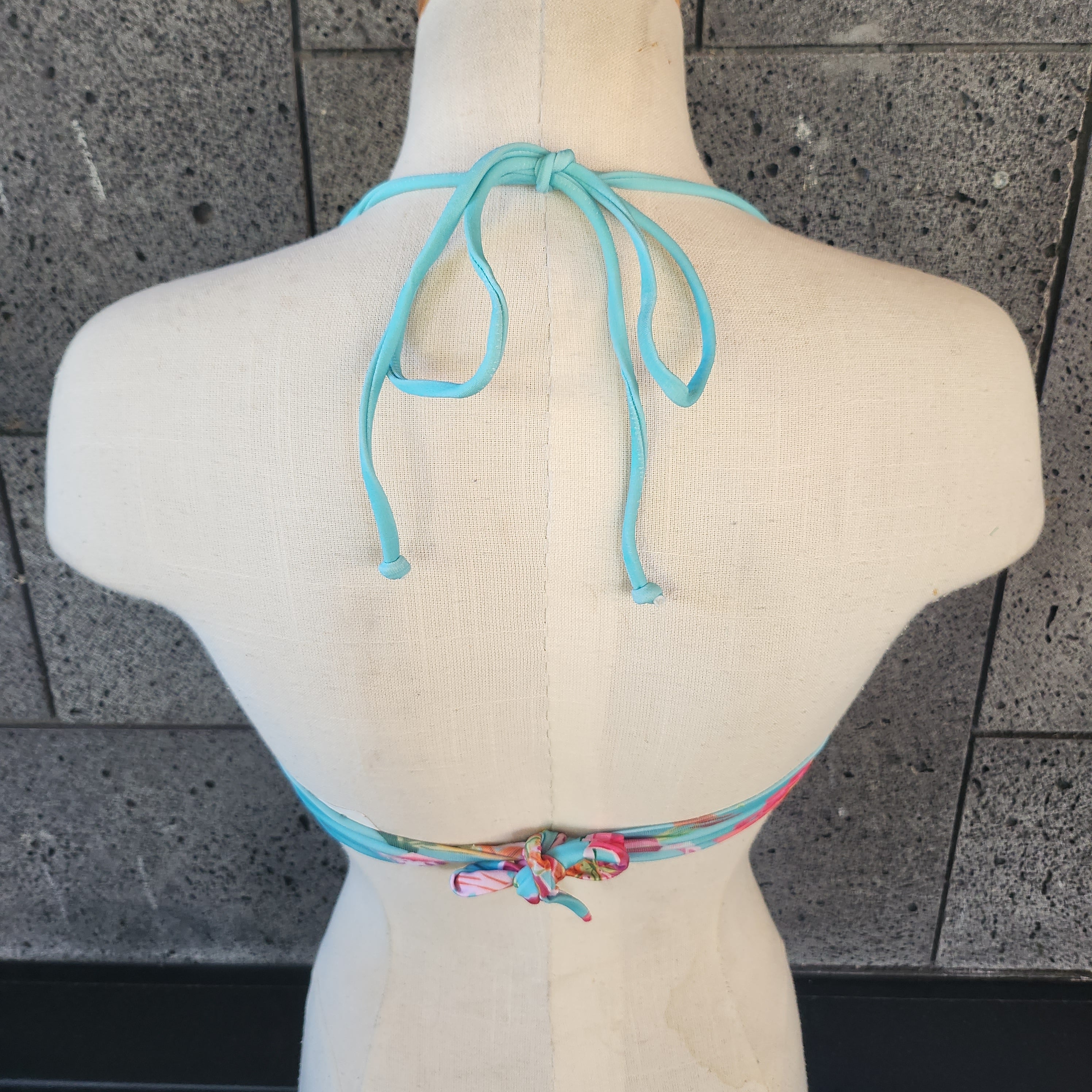 Loco Boutique Woman's Tropical Orchid Twisted Bandeau Bikini Top-3