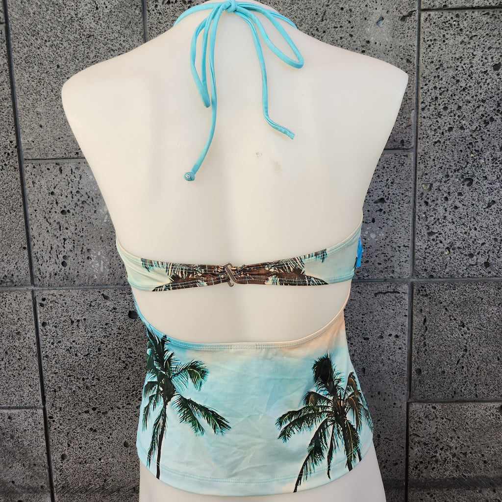 Palm Photo Flounce Top Tankini