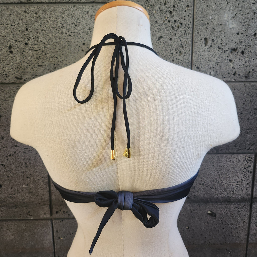 Loco Boutique Multi-Color Hibiscus Long Flounce Bandeau Bikini Top-2