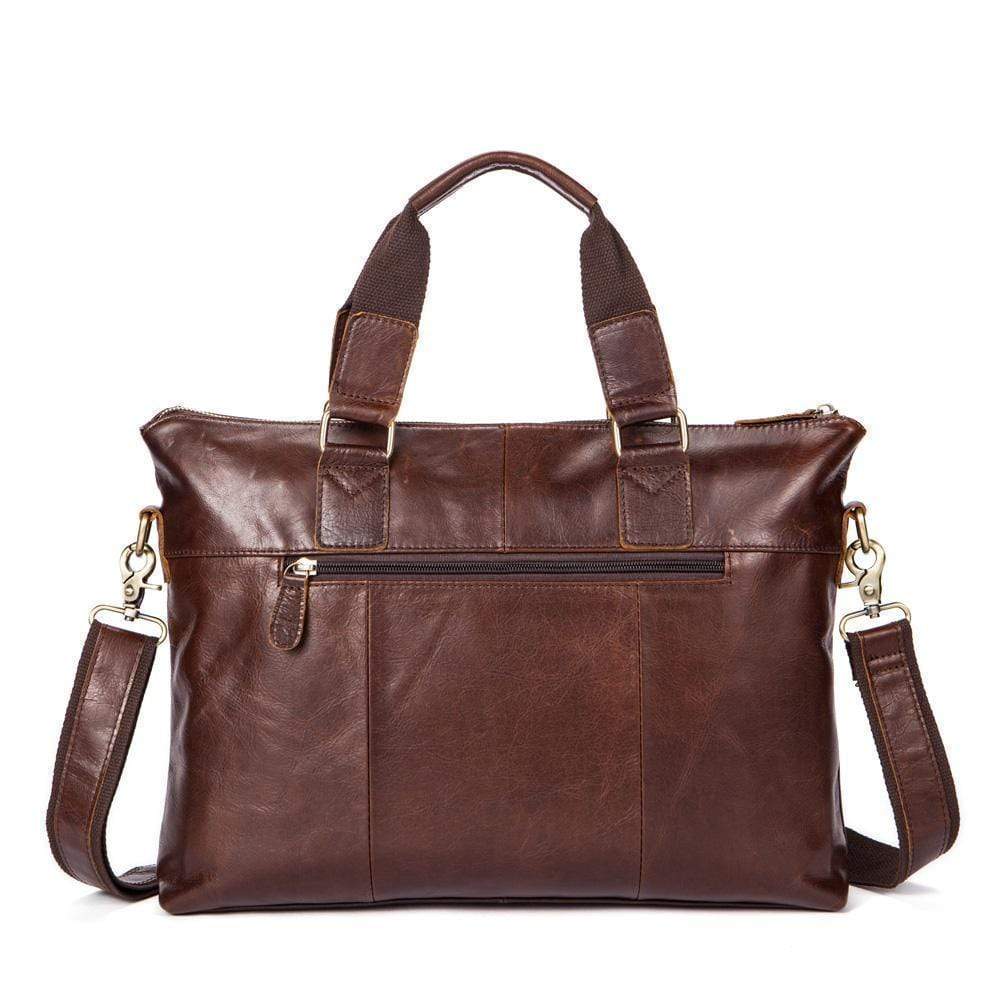 Rossie Viren Vintage Leather Briefcase Work Bag Laptop Satchel Handbag-3
