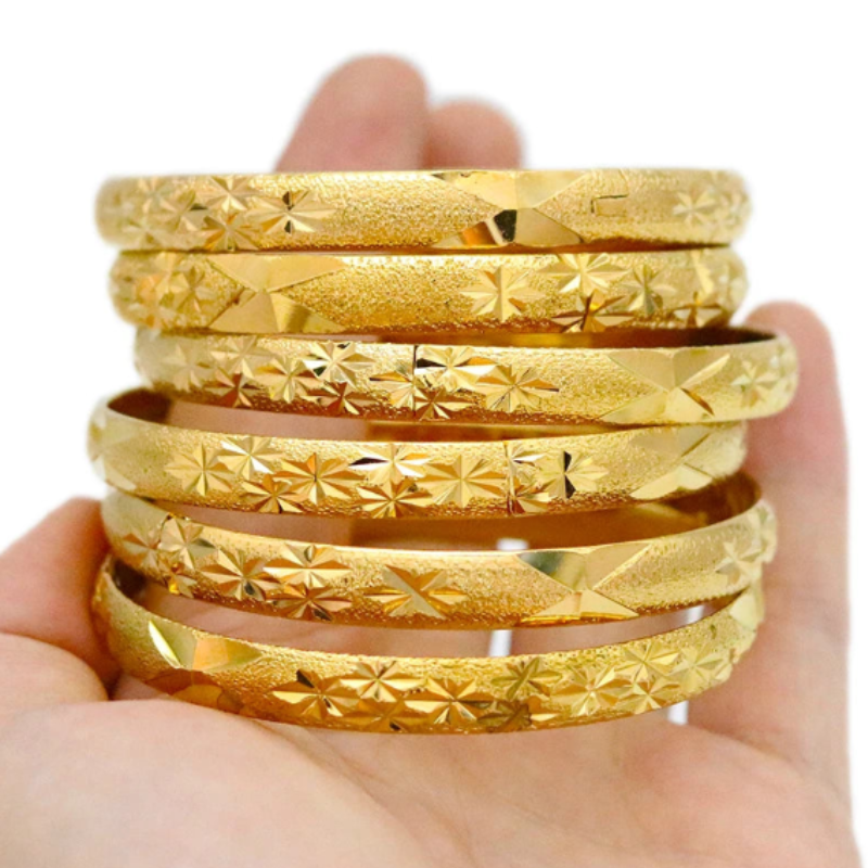 24K Gold-Plated Bangles Ethiopian Jewelry