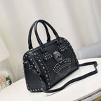 3D Crystal Skull Bag With Studded Satchels-4