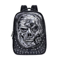 3D Studded Skull Backpack With Rose Laptop Computer Bags-1